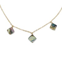 Collier avec des carrés de nacre bleue CONACF0056V