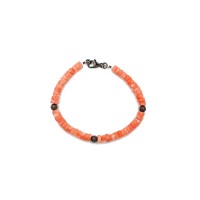 Bracelet en rondelle de corail rose BRCORH0024AR