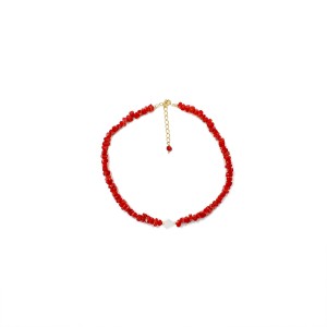 Chaine de cheville corail et nacre blanche BRCORF0083V