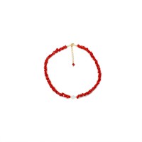 Chaine de cheville corail et nacre blanche BRCORF0083V