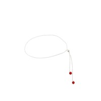 Chaine de cheville en argent et perles de corail BRCORF0081A