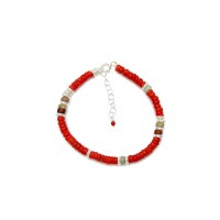 Bracelet en rondelle de corail et pierre fine BRCORENF0016A