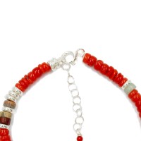 Bracelet en rondelle de corail et pierre fine BRCORENF0016A