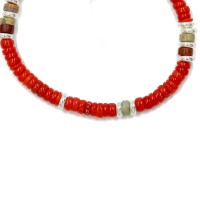 Bracelet en rondelle de corail et pierre fine BRCORENF0016A