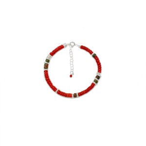 Bracelet en rondelle de corail et pierre fine BRCORENF0018A