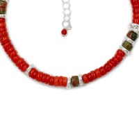 Bracelet en rondelle de corail et pierre fine BRCORENF0018A