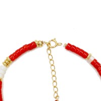 Bracelet en rondelle de corail et nacre blanche BRCORENF0017V