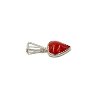 Coeur en corail rouge et argent PDCORF0016A