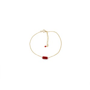 Bracelet en chaine et son tube de corail rouge BRCORF0079V