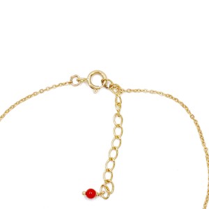 Bracelet en chaine et son tube de corail rouge BRCORF0079V