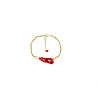 Bracelet et son noeud en corail de Corse BRCORF0078V