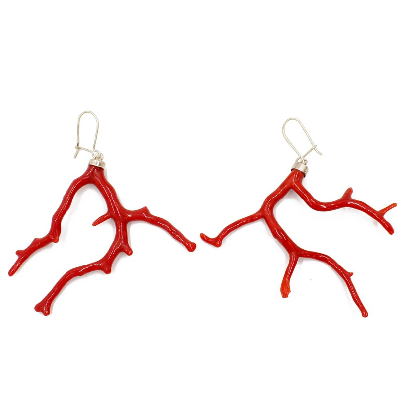 Boucles d'oreilles branche corail corse BOCORF0035V