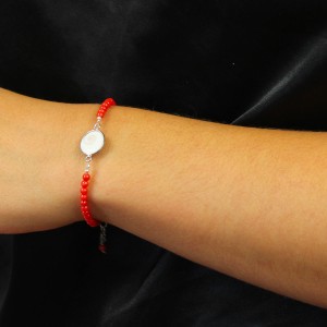 Bracelet en corail et œil de Ste Lucie BRCORF0028A