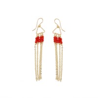 Boucles d'oreilles pendantes en perle de corail BOCORF0037V