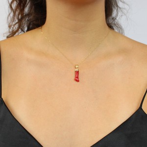 Main en corail rouge et or moyenne PDCORF0027O