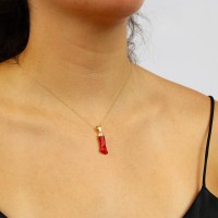 Main en corail rouge et or moyenne PDCORF0027O