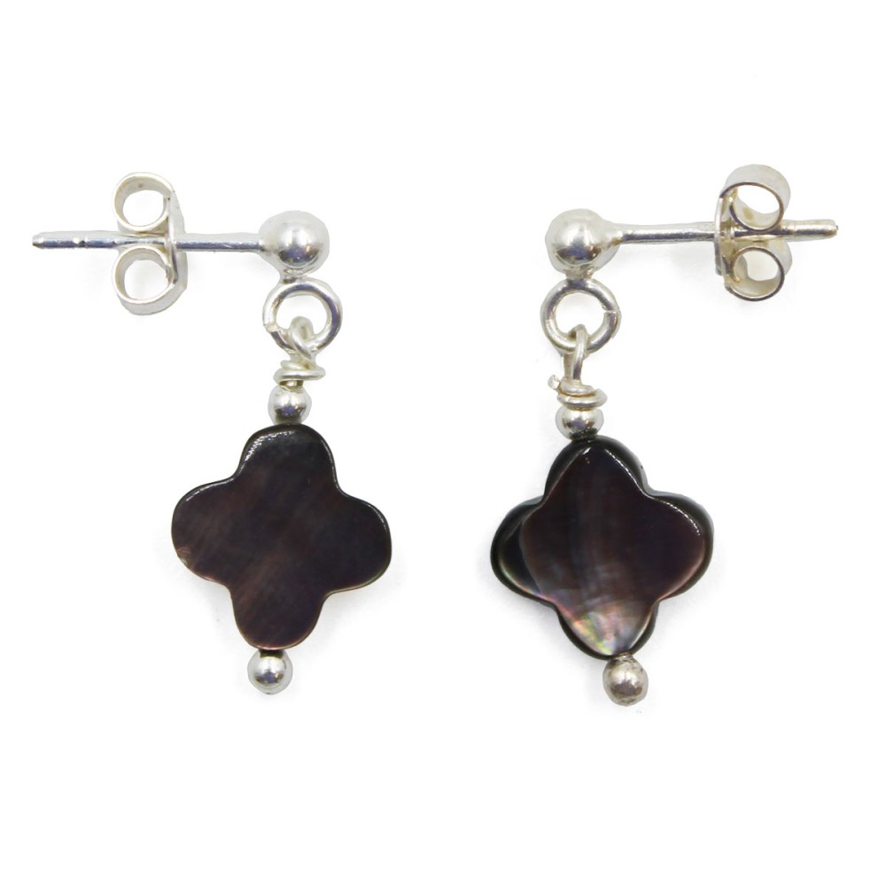 Boucles d'oreilles trèfle en nacre BONACENF0011A