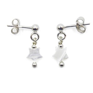 Boucles d'oreilles étoile en nacre BONACENF007A