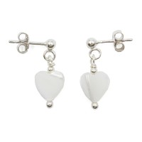 Boucles d'oreilles cœur en nacre BONACENF003A