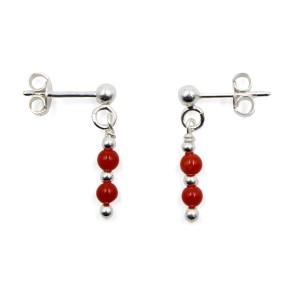 Boucles d'oreilles perles de corail BOCORENF008A