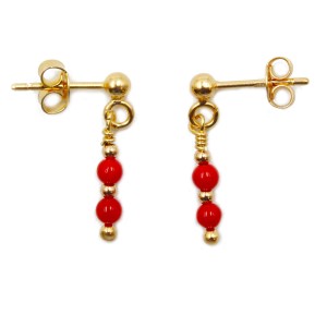 Boucles d'oreilles perles de corail BOCORENF005V