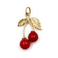 Pendentif cerise en corail rouge PDCORF0029