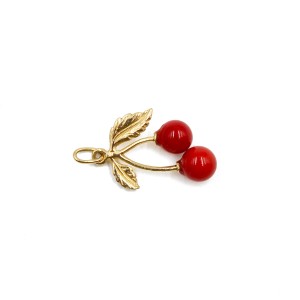 Pendentif cerise en corail rouge PDCORF0029