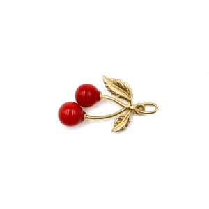 Pendentif cerise en corail rouge PDCORF0029