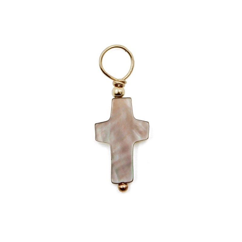 Pendentif croix en nacre noire PDNACENF003V