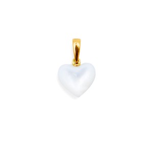 Coeur en nacre blanc et or PDNACF004O