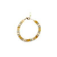 Bracelet en citrine, nacre blanche et aigue-marine BRNACF0053V