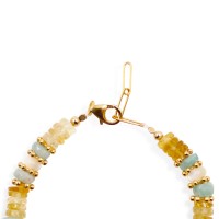 Bracelet en citrine, nacre blanche et aigue-marine BRNACF0053V