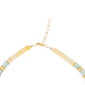 Collier en citrine, nacre blanche et aigue-marine BRNACF0053V