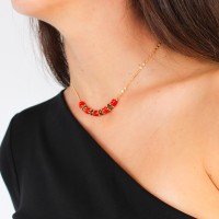 Collier en rondelle de corail et tourmaline COCORF0085V