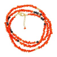 Bracelet ou collier en corail et saphir BRCORF0086V