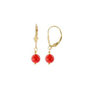 Boucles d'oreilles et perle en corail BOCORENF0010V