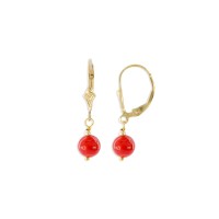 Boucles d'oreilles et perle en corail BOCORENF0010V