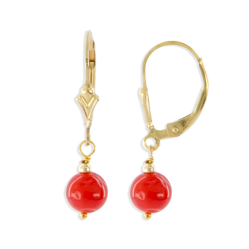 Boucles d'oreilles et perle en corail BOCORENF0010V