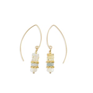 Boucles d'oreilles en pierres fines e nacre blanche BONACF0039V