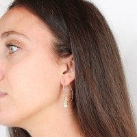 Boucles d'oreilles en pierres fines e nacre blanche BONACF0039V