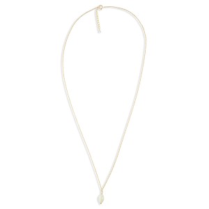 Collier long et son grain de riz en nacre blanche CONACF0059V