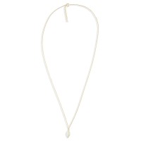 Collier long et son grain de riz en nacre blanche CONACF0059V