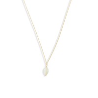 Collier long et son grain de riz en nacre blanche CONACF0059V