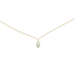 Collier long et son grain de riz en nacre blanche CONACF0059V