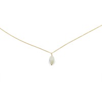 Collier long et son grain de riz en nacre blanche CONACF0059V