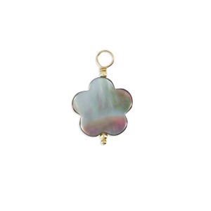 Pendentif fleur en nacre noire PDNACENF0012V