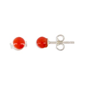 Boucles d'oreilles puce en corail BOCORENF006V