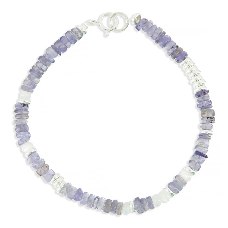 Bracelet tanzanite et nacre blanche BRNACF0019A