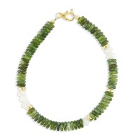 Bracelet jade verte et nacre blanche BRNACH0018V