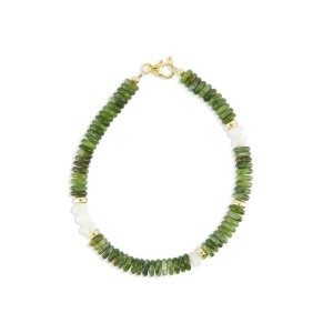 Bracelet jade verte et nacre blanche BRNACH0018V